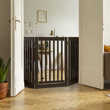 Захисний бар'єр Relaxdays коричневого кольору з дверцятами, висотою 70 см