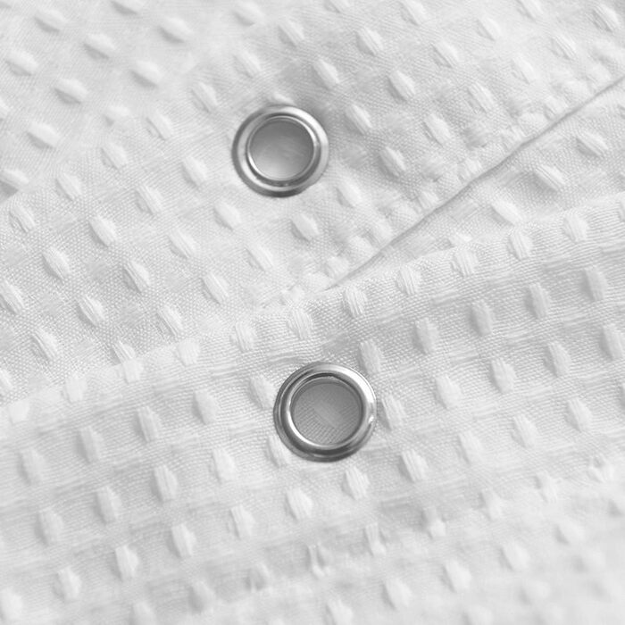 Шторка для душу Barossa Design Extra Langer, 203 см, Візерунок соти, бавовна, готельний стиль, важка тканина, для прання, 183x203 см (Білий/Розкішний сад)