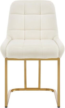 Стілець для їдальні WOLTU, кухонний стілець з велюру, м'який стілець з металевим каркасом, стілець з підлокітниками, стілець для вітальні, стілець для макіяжу, бежевий, набір 8 шт.