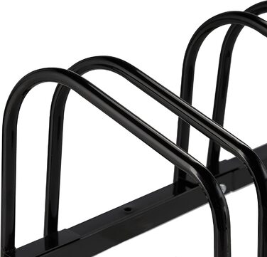 Стійка для велосипеда Relaxdays, на 2 велосипеди, виготовлена з металу, з монтажним матеріалом для підлоги, ВхШхГ 27 х 40,5 х 33 см, чорна