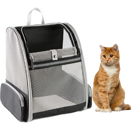 Рюкзак YUOCT для перенесення кішок, сумка для перенесення собак, сумка для собак, складна сумка для дрібних домашніх тварин, схвалена авіакомпанією, рюкзак для перенесення кішок (чорний)