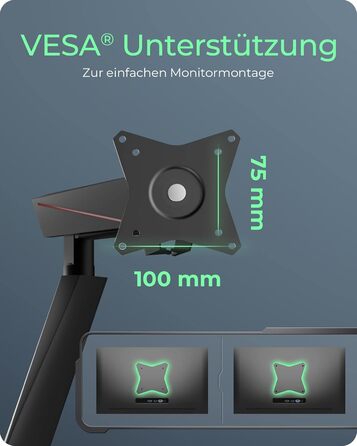 Кріплення для монітора ICY BOX IB-MS313-T: підставка для 1 монітора до 32 дюймів (до 8 кг, VESA 75x75/100x100), сталевий кронштейн, регульований нахил та поворот, кріплення на стіл, чорний