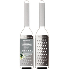 Терка кухонна Microplane NEUE Professional Serie з грубою клинкою | З нержавіючої сталі | Для твердого сиру, моркви, кокосу, горіхів, шоколаду, імбиру та часнику | Виготовлена в США