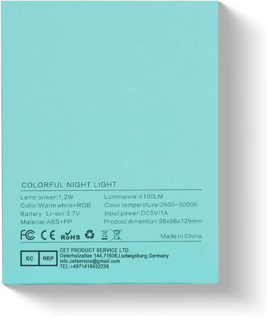 Нічник для дітей LED, сенсорний затемнення, тепле світло та 256 RGB, USB, нерухоме світло з таймером (текстура дерева)