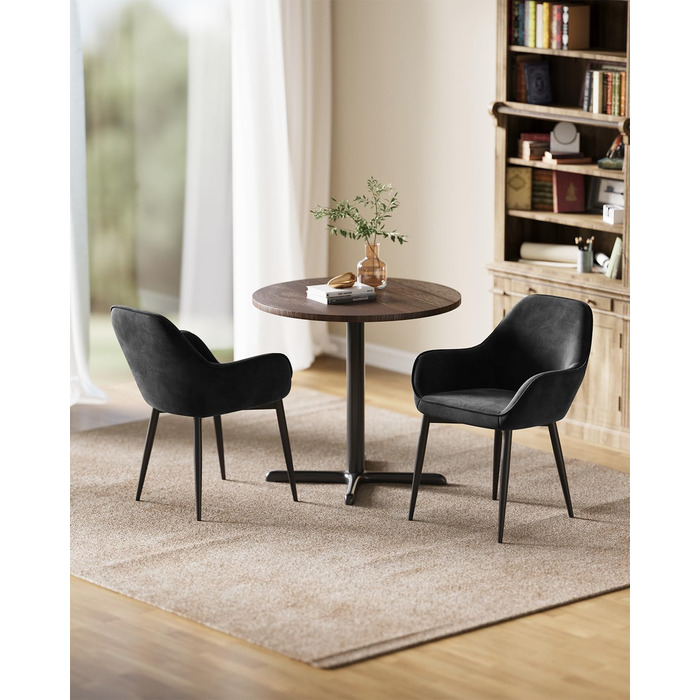 Крісло Eluchang для їдальні та кухні: зручне, з підлокітниками, оксамит, набір 4 шт., до 120 кг