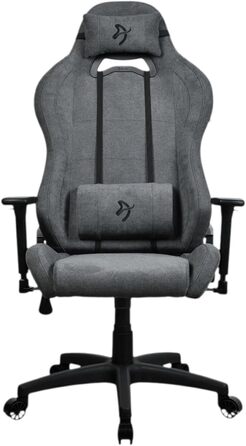 Ігровий та офісний крісло Arozzi Torretta Premium з SoftFabric™, ергономічний дизайн, 3D підлокітники, висока спинка, регульована решітка, 2 подушки – (Ash)