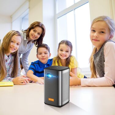 BYINTEK P70 Mini 3D проектор: портативний LED проектор з Wi-Fi, Android 9.0, підтримка 1080P/4K, акумулятор, сумка та штатив (сірий)