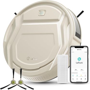 Робот-пилосос LEFANT M2 з функцією миття підлоги, 6000Pa, LiDAR-навігація, зони заборони, керування через APP/Alexa, для шерсті тварин, килимів та твердих підлог (M210PW)