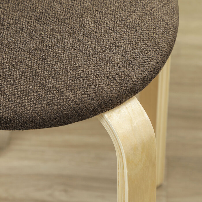 Набір з 4-х табуретів з м\'яким сидінням, штабельовані, з лакованою поверхнею, дерев\'яні ніжки, коричневий колір