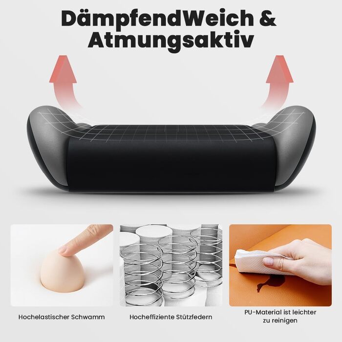 Ігровий крісло SUKIDA з підніжкою, ергономічний, для геймінгу та офісу, сірий