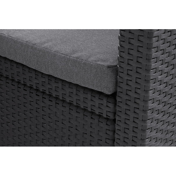 Диван садовий Allibert Victoria 2-місний, ротанг, сірий, з подушками, 129x63x77 см