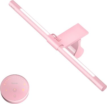 Quntis Лампа для монітора з підсвічуванням 51 см з пультом, захист від синього світла, регулювання яскравості, для ПК, офісу та дому (ScreenLinear Glow Rosa)