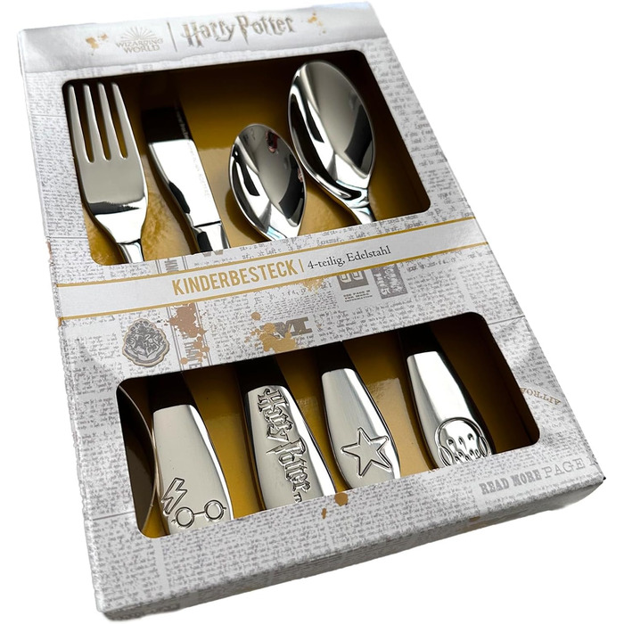 Набір дитячого столового прибору Кіндербестек Гаррі Поттер з гравіюванням - персоналізований столовий прилад з іменем або датою, бренд GEDA LABELS