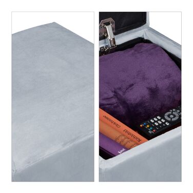 Relaxdays М'який пуф з місцем для зберігання