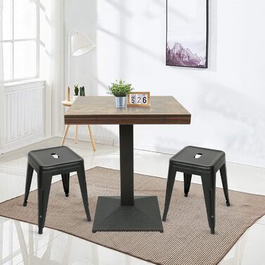 Стол кухонний Homewell квадратний на одній ніжці, 60x60x75 см, коричневий (вінтажний дизайн годинника), для 4 осіб