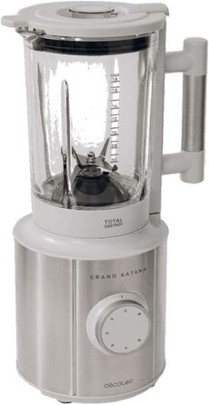 Стаціонарний блендер Cecotec Grand Katana 2700MAX Total Destroy Screen - 2700W, цифровий дисплей, 1.8л скляний глечик (білий)