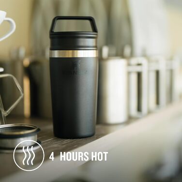 Термокружка Stanley Cafe 0.35L: 4 години гаряче, 5 годин холодне - нержавіюча сталь, для кави з собою, чорна