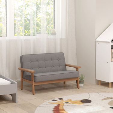 Дитяче крісло-пуф, дитячий диванчик з дерев'яним каркасом, оксамитова текстура, м'яке, для дітей віком 3-15 років, сірого кольору