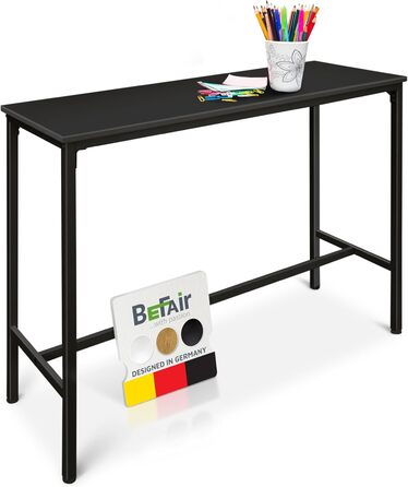 Барний стіл BeFair з дуба та білого кольору, 120x40x100 см, індустріальний стиль, з підніжкою