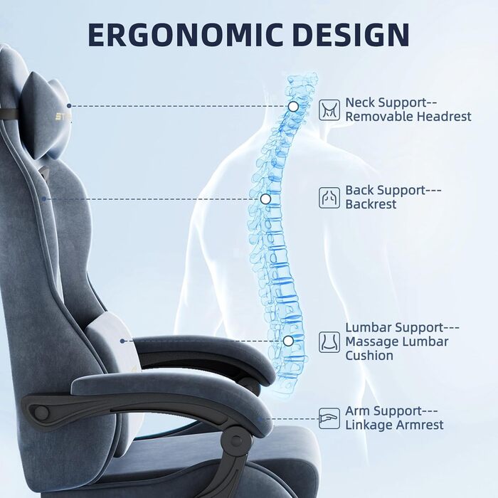 Ігровий крісло Ferghana Ergonomiczne: комфорт та стиль для геймерів (сірий)