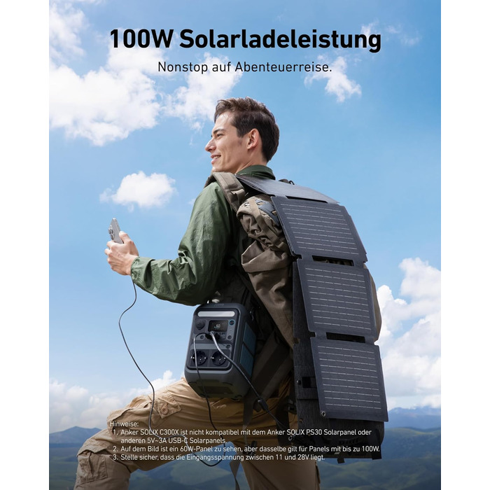 Портативна електростанція Anker SOLIX C300X: 288Wh LiFePO4, 300W (600W max), для кемпінгу та подорожей