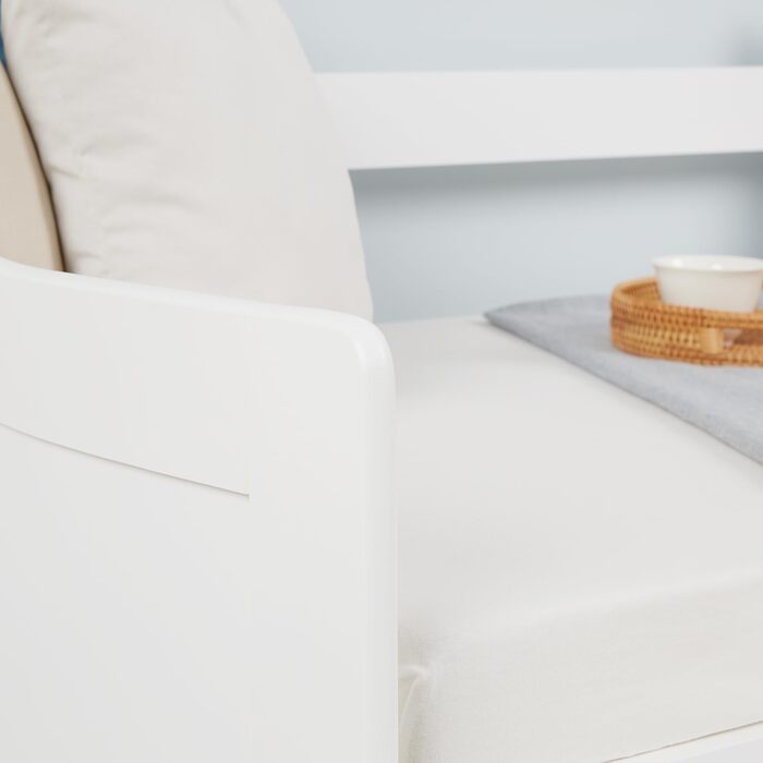 Висувне ліжко Homestyle4u 90x200 з ящиком для зберігання, з ламелями, для дітей, з дерева (сосна), білий