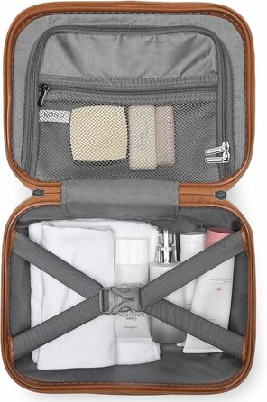 Набір валіз KONO 2 в 1: велика валіза (54 см) та косметичка (білий/чорний/коричневий)