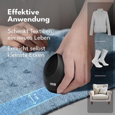 Електричний міні-фільтр для одягу LEBENLANG - з запасними лезами та пензлем для чищення | Для видалення ворсу та пуху | Чорний, 400mAh