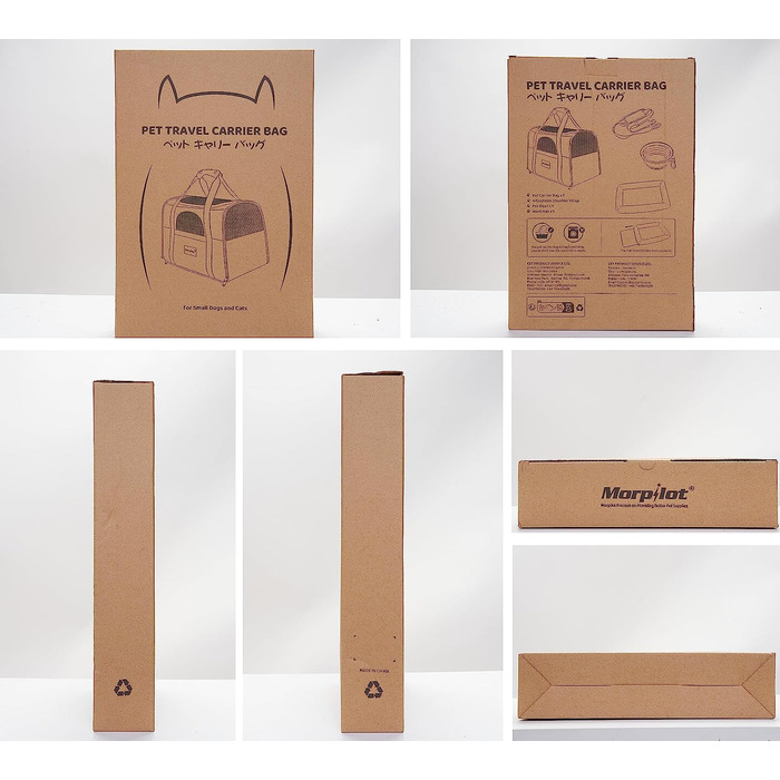 Переноска Morpilot для кішок, переноска для кішок, складна сумка для перенесення кішок, сумка для перенесення собак, сумка з регульованим плечовим ременем, коробка для кішок для маленьких собак, цуценят (фіолетово-помаранчева посилання, м (44x334 см))