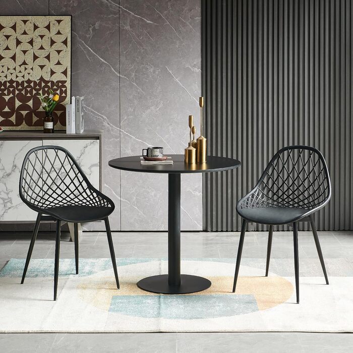 Стол Mid Century Modern: обідній, журнальний, для кухні, вітальні, офісу - чорний