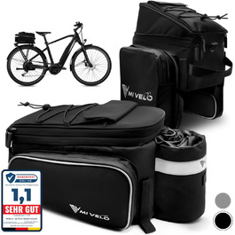 Кофр для багажної полиці - Багажна сумка Велосипед - розширюється до 20 л - водовідштовхувальний - 20 л чорний Felix Black