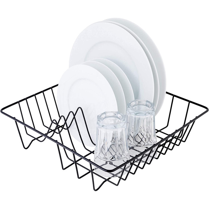 Сушарка для посуду axentia - дротова решітка з пластиковою кришкою - решітка для посуду чорна - 35x9,5x34см - сушарка для тарілок і столових приборів