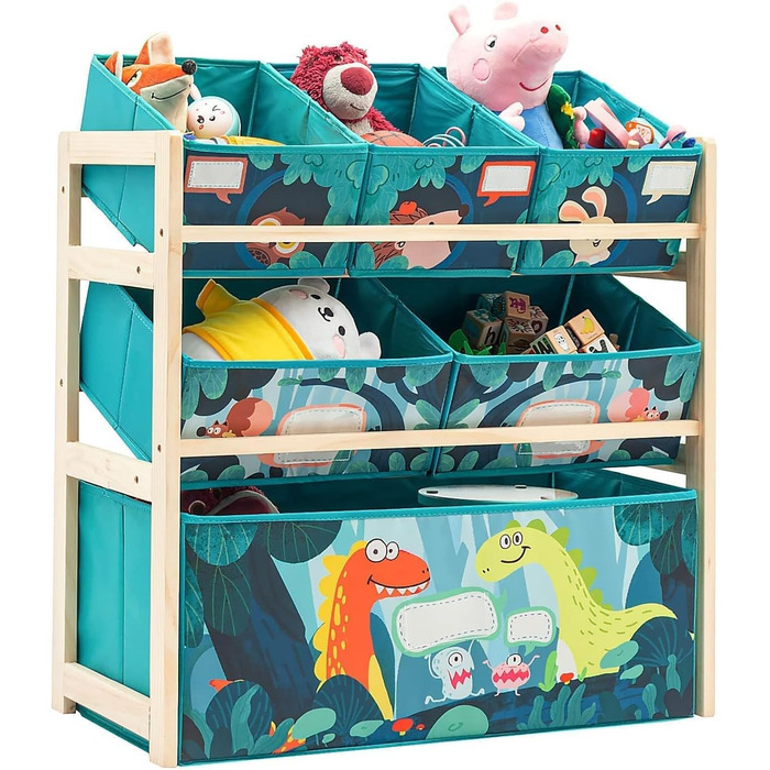 Дерев'яний органайзер для іграшок NUKied | 3-ярусна полиця з коробками | Для дитячої кімнати, школи, садочка