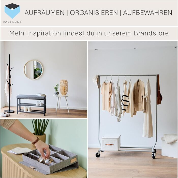 Преміум коробка для зберігання новорічних прикрас LOVE IT STORE IT - тканинна коробка з 30 відділеннями, знімний піднос, сіра, 58x36x25 см