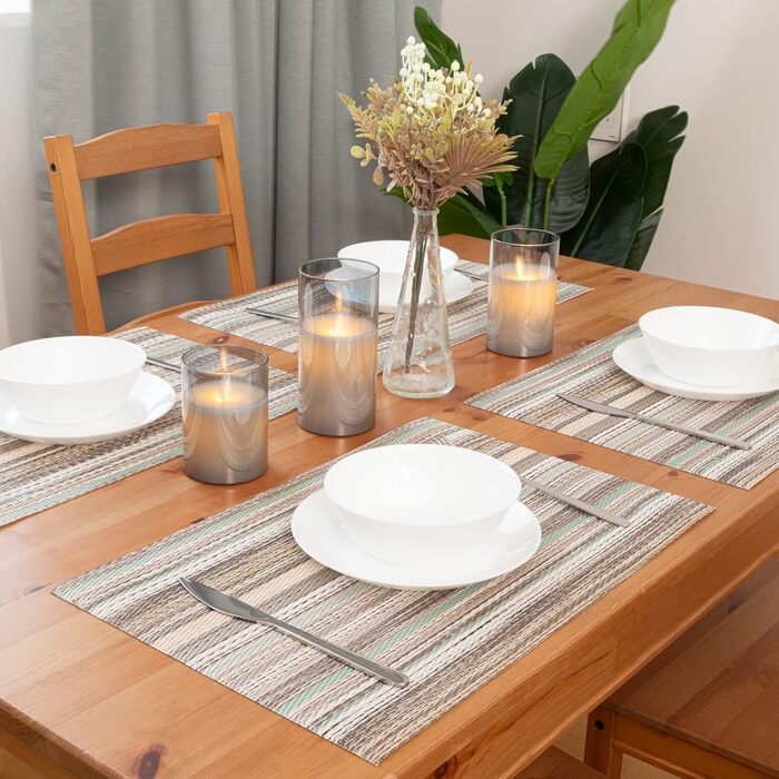 Підставки під тарілки Winknowl: набір з 4 шт, ПВХ, бензинового кольору, для обіднього столу, миються, довговічні