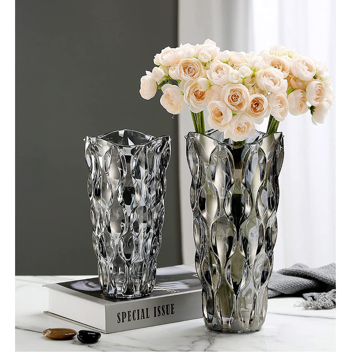 Скляна ваза для квітів Hey_you сіра