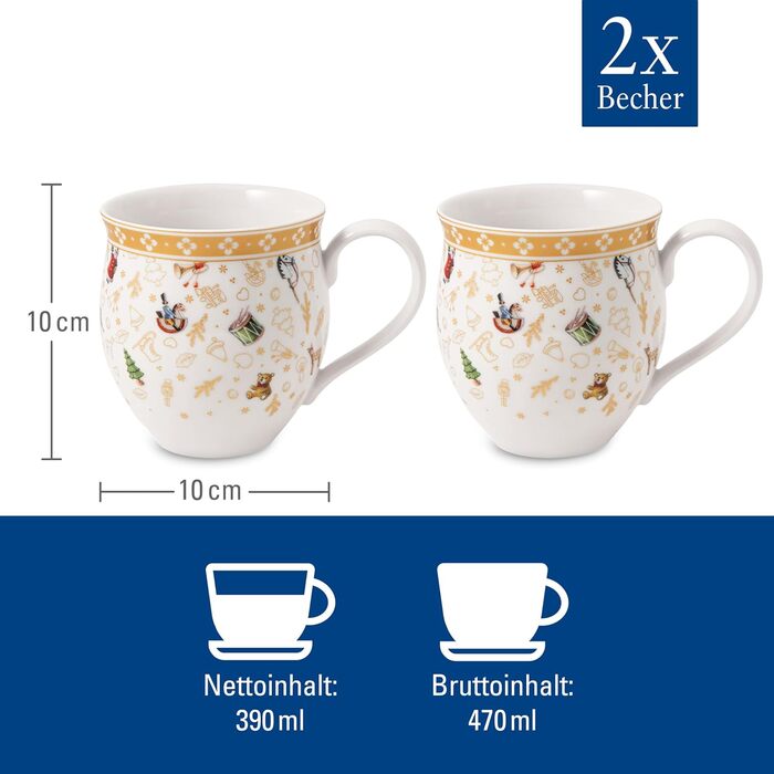 Villeroy & Boch Toy's Delight: Сніданок на двох - сервіз для двох осіб (6 предметів), білий/червоний, святковий дизайн