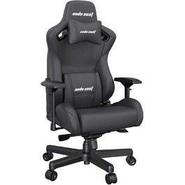 Крісло ігрове Anda Seat Kaiser 2 XL Schwarz Leder - ергономічне, з регульованими підлокітниками та подушками для голови та попереку, для дому та офісу