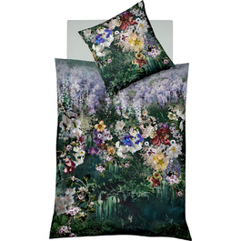 Постільна білизна fleuresse Mako Satin Bed Art S Floral Sage 1 підковдра 135 х 200 см 1 наволочка 80 х 80 см