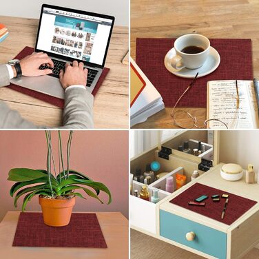 Набори тканинних серветок на стіл, 8 шт, Бордовий колір, Стійкі до високих температур, Легко миються, для кухні