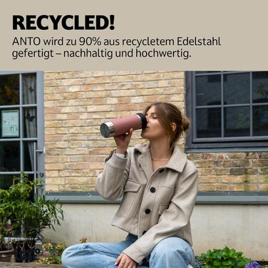 Термокружка Campo Libre® Anto I 450 мл Misty Pink: двостінна, з герметичним клапаном, для кави з собою