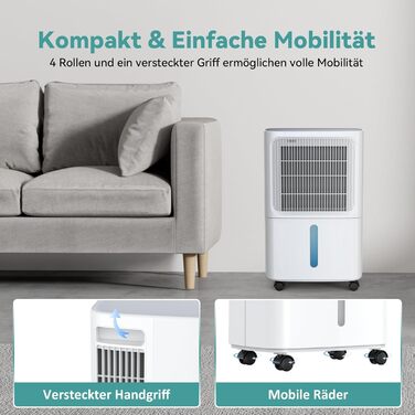 Електричний осушувач повітря Leenon 16L для підвалу, квартири, ванної кімнати. Тиха робота 36dB, режим сну, таймер 24H, сушка білизни, автоматичний перезапуск, 35м²