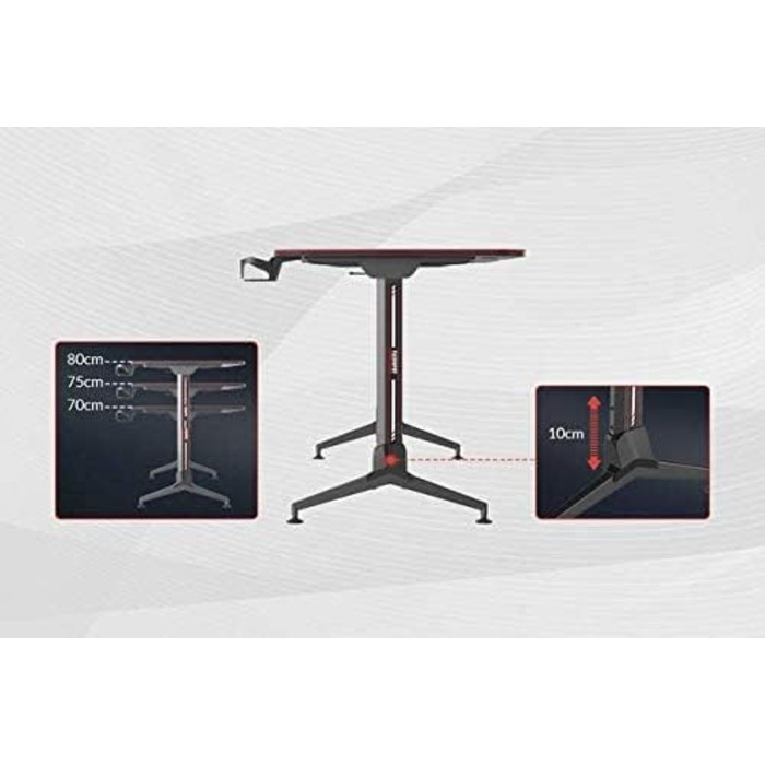 Ігровий стіл SANODESK з регулюванням висоти, 160 см, чорний