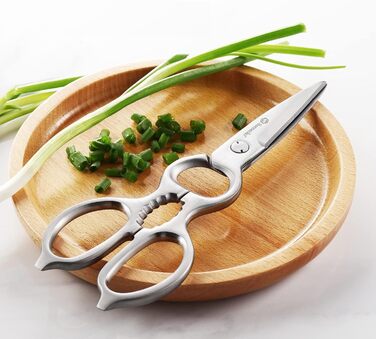 Кухонні ножиці Sunnecko 8 дюймів - універсальні, з ручкою, що ергономічно лежить у руці, з подрібнювачем горіхів, з нержавіючої сталі
