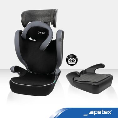 Автокрісло PETEX з ISOFIX - стандарт i-Size відповідно до ECE R129 для дітей зростом приблизно 100-150 см, регульоване по висоті дитяче автокрісло в (сірий, базовий)