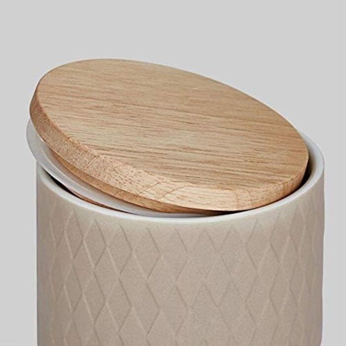 Керамічні банки для зберігання з дерев'яними кришками 4 штуки Springlane Kitchen