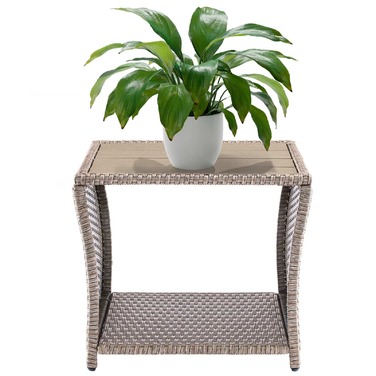 Столик з полі ротанга Vedis Cream 45x45x40см