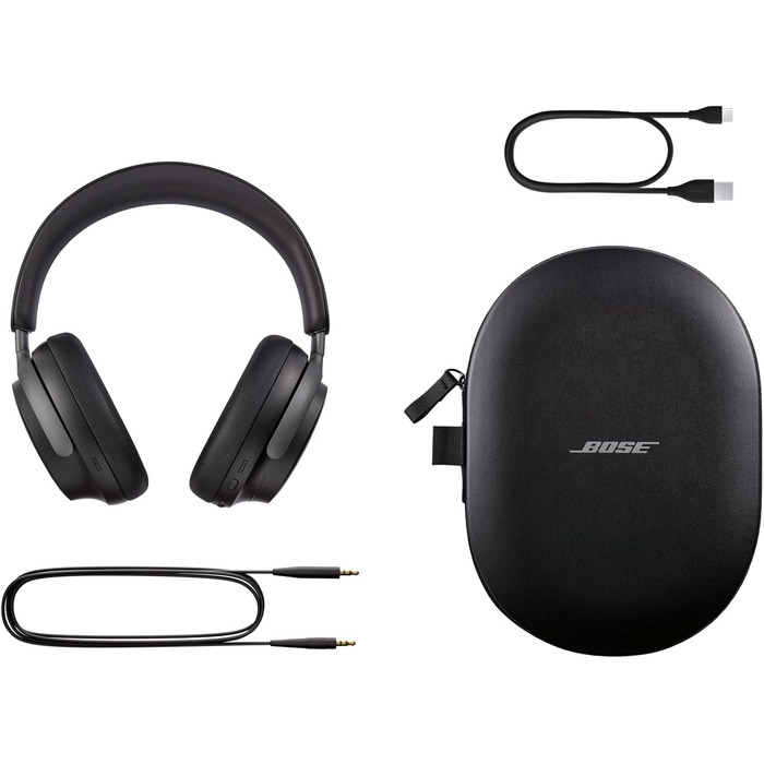 Накладні навушники з шумозаглушенням Bose QuietComfort Ultra, акумулятор 24 години, з мікрофоном, чорний