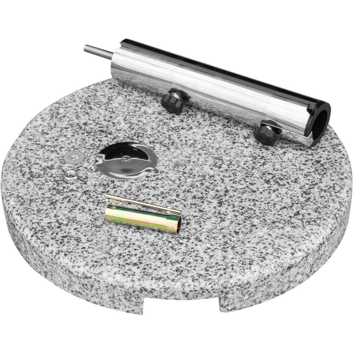 Підставка для парасольки Anndora Granit 25 кг, підставка для балкона, діаметр стійок до 48 мм (світло-сірий круглий конус)