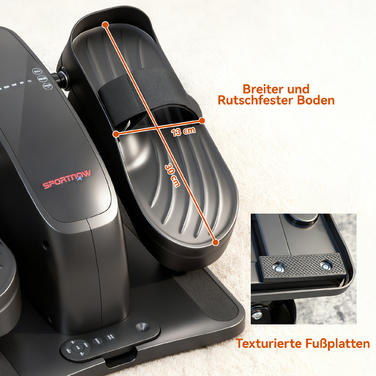 Міні-велотренажер з 12 рівнями навантаження, LED-дисплеєм, пультом дистанційного керування, неслизькою поверхнею, портативний, металевий, пластиковий, чорного кольору